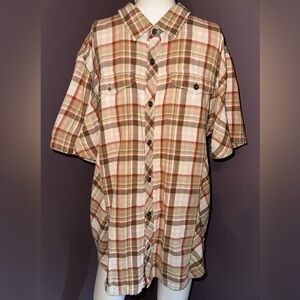 Prana Men’s Slim‎ Fit Button Down Short Sleeve Checker Shirt, Size XL (133)